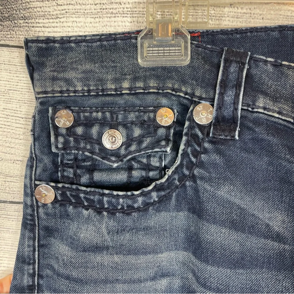 True Religion Ricky Relaxed Straight Dark Wash Jeans 36